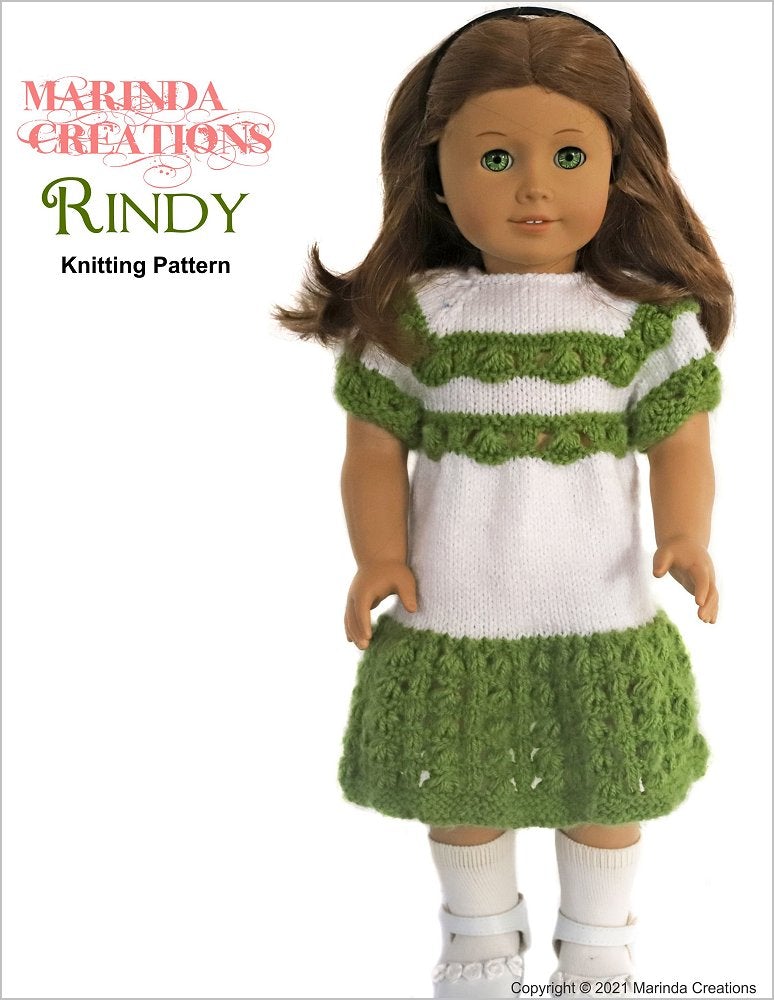 Marinda Creations Knitting Rindy 18" Doll Knitting Pattern Pixie Faire