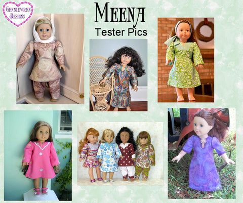 Genniewren 18 Inch Historical Meena - Sulwar Kameez and Tunic Dress 18" Doll Clothes Pixie Faire