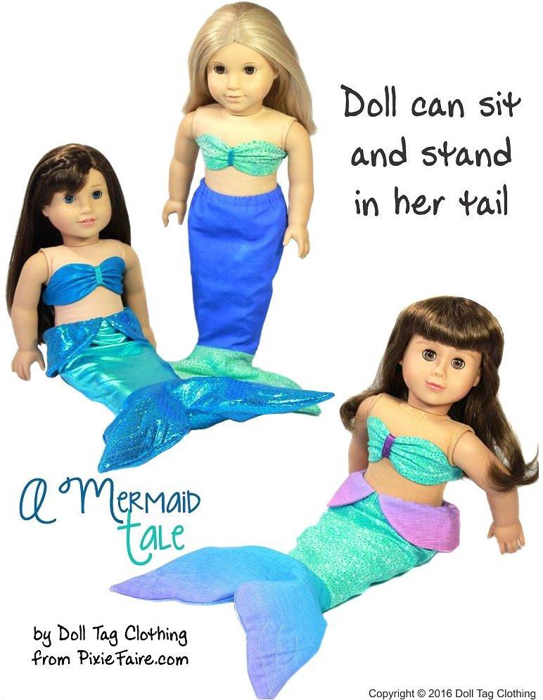 Doll Tag Clothing A Mermaid Tale Doll Clothes Pattern 18 inch American Girl Dolls