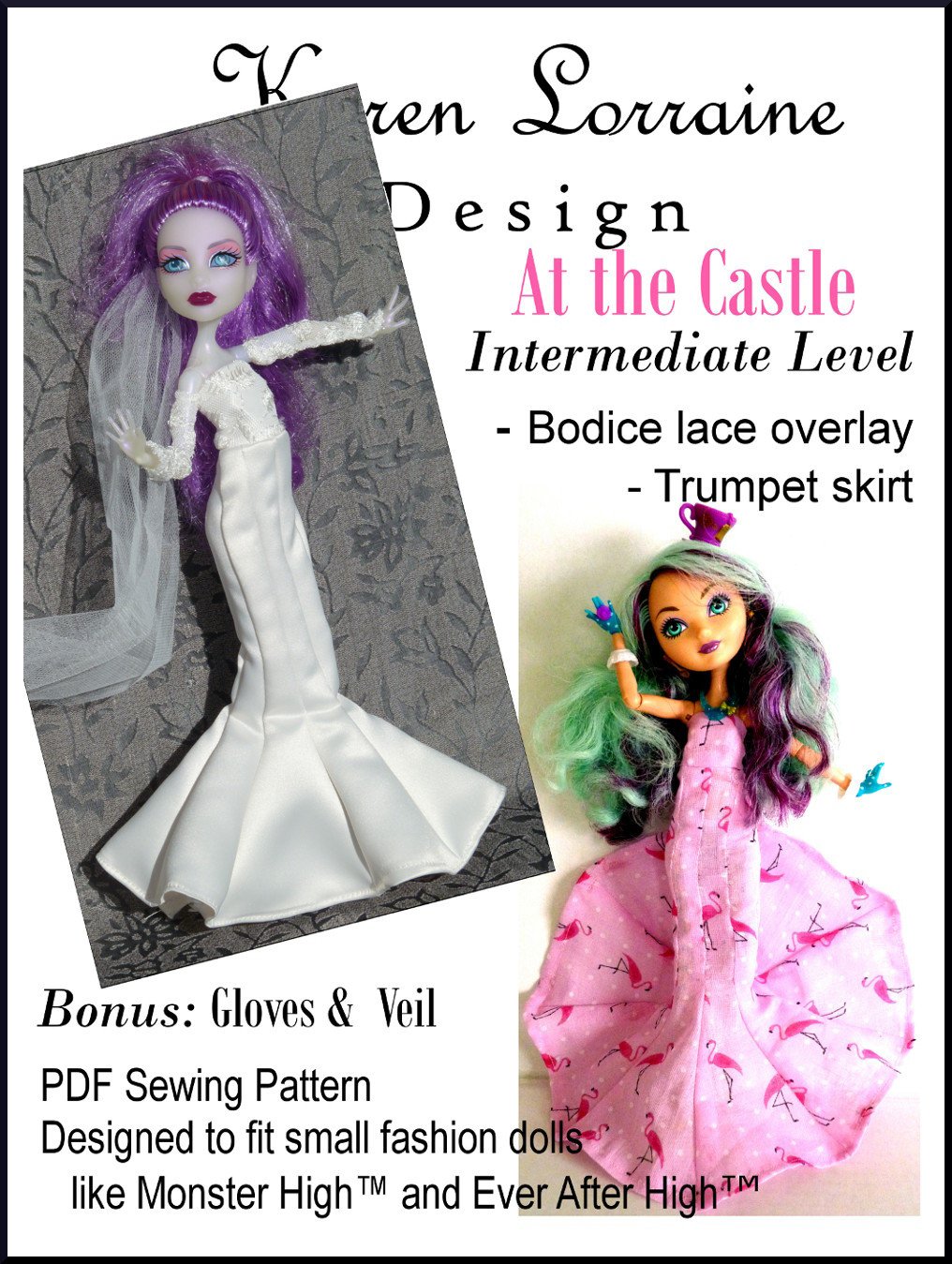 At the Castle Doll Clothes Pattern for 9-11 inch Fashion Dolls