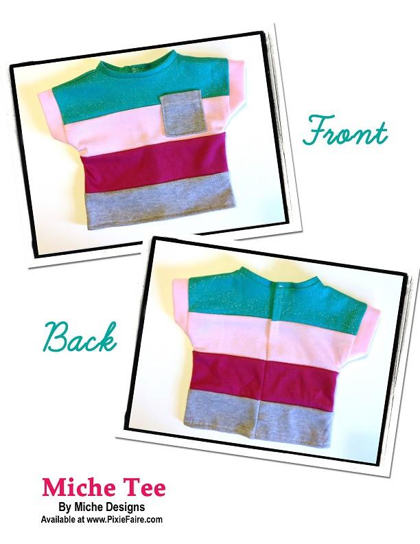 Miche Designs 18 Inch Modern Miche Tee 18" Doll Clothes Pattern Pixie Faire