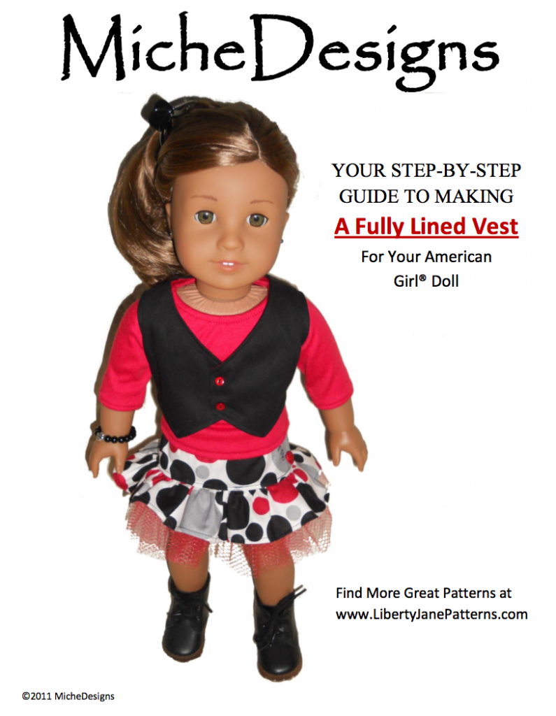 Miche Designs 18 Inch Modern Lined Vest 18" Doll Clothes Pixie Faire