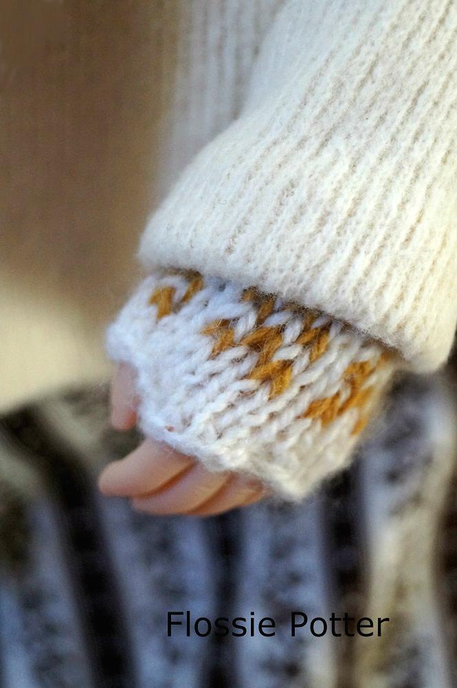 Flossie Potter A Girl For All Time Sampler Stocking Cap and Mitts Knitting Pattern For A Girl For All Time Dolls Pixie Faire