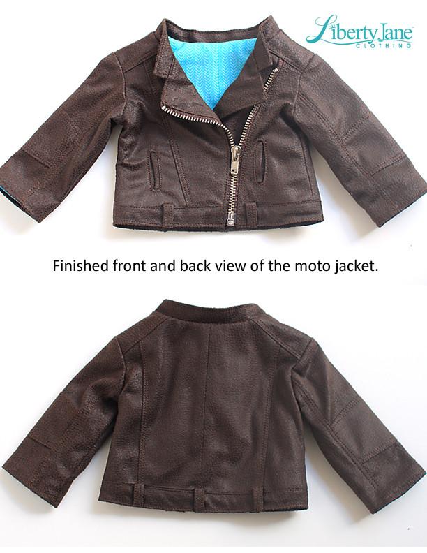 Liberty Jane 18 Inch Modern Motorcycle Jacket 18" Doll Clothes Pattern Pixie Faire