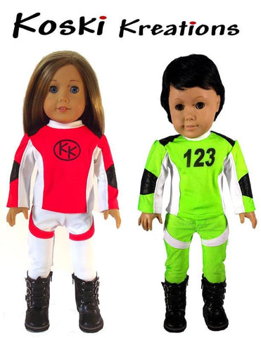 Koski Kreations 18 Inch Modern Motocross / ATV Gear Bundle 18" Doll Clothes Pattern Pixie Faire