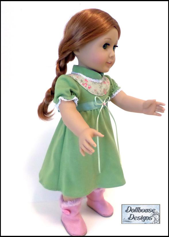 Dollhouse Designs 18 Inch Modern Winter Princess Nightgown 18" Doll Clothes Pattern Pixie Faire