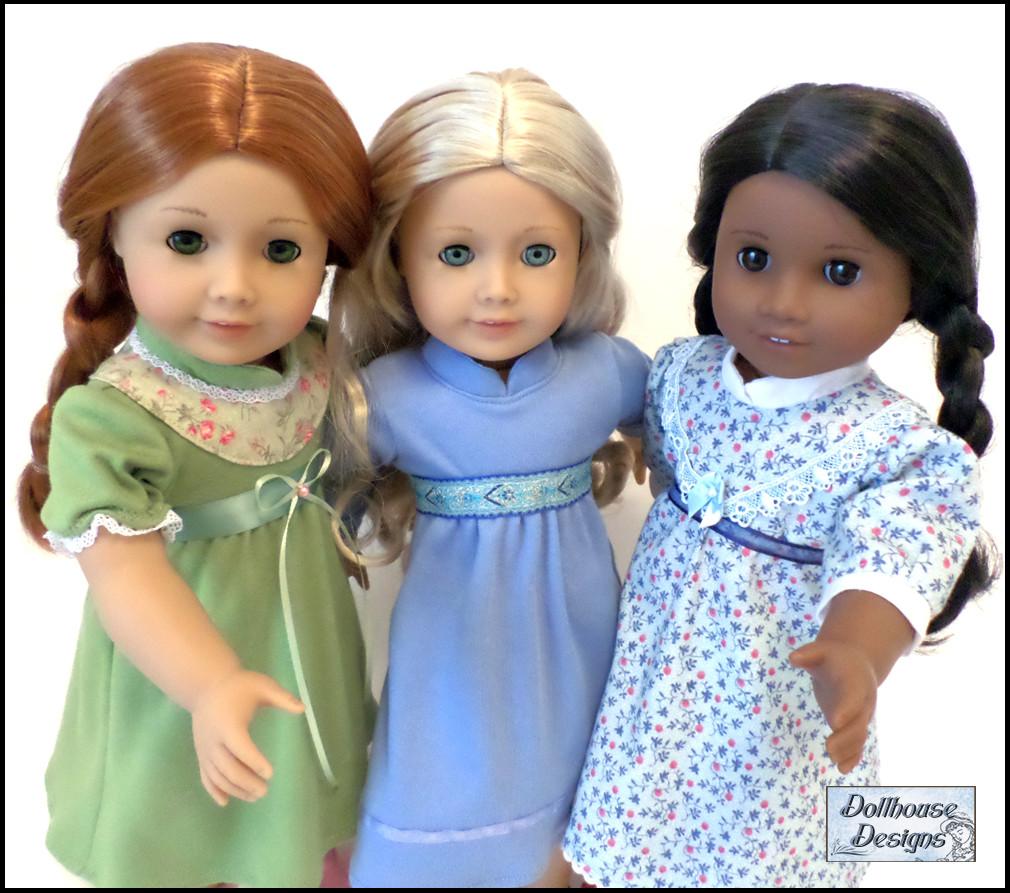 Dollhouse Designs 18 Inch Modern Winter Princess Nightgown 18" Doll Clothes Pattern Pixie Faire