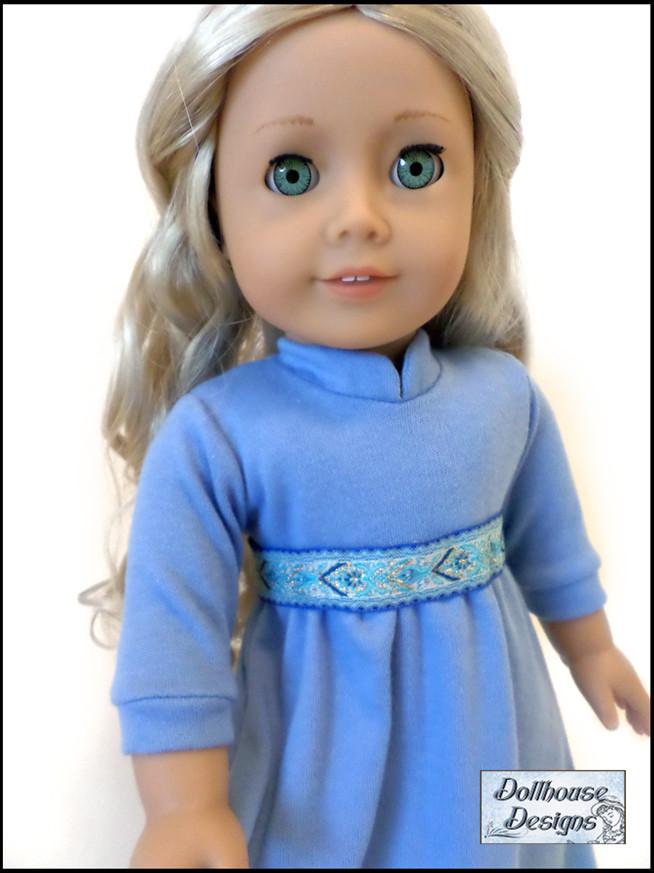 Dollhouse Designs 18 Inch Modern Winter Princess Nightgown 18" Doll Clothes Pattern Pixie Faire