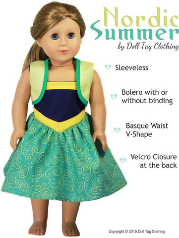 Doll Tag Clothing 18 Inch Modern Nordic Summer 18" Doll Clothes Pattern Pixie Faire