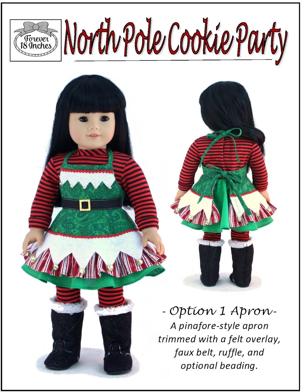 Forever 18 Inches 18 Inch Modern North Pole Cookie Party 18" Doll Clothes Pattern Pixie Faire