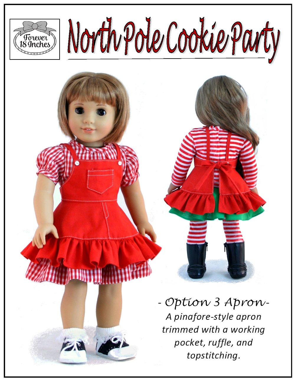 Forever 18 Inches 18 Inch Modern North Pole Cookie Party 18" Doll Clothes Pattern Pixie Faire