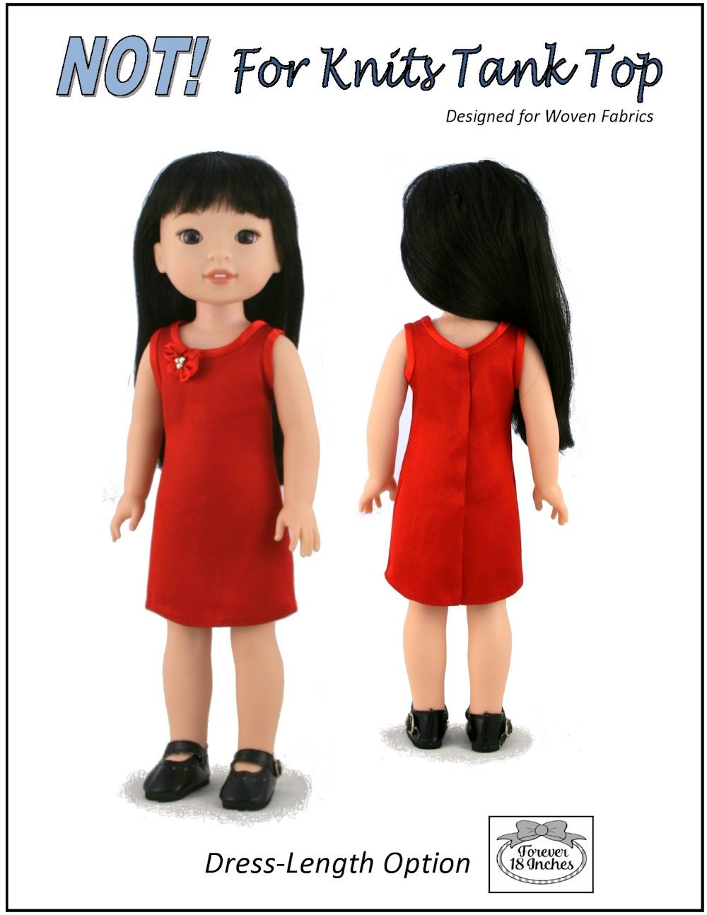 Forever 18 Inches WellieWishers NOT! For Knits Tank Top 14.5" Doll Clothes Pattern Pixie Faire