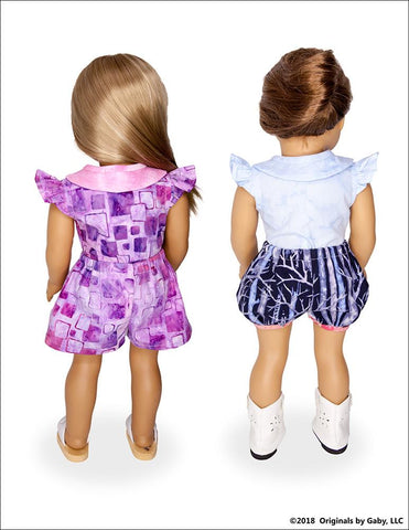 Originals by Gaby 18 Inch Modern Bubble Shorts and Culottes 18" Doll Clothes Pattern Pixie Faire