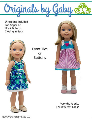Originals by Gaby WellieWishers Carly's Dress 14.5" Doll Clothes Pattern Pixie Faire