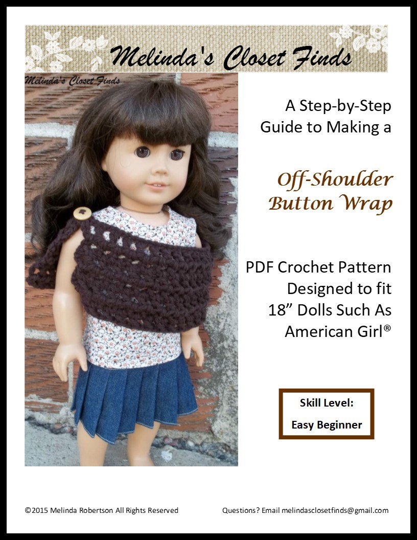 Doll Button Wrap Pattern Melinda's Closet Finds Off-Shoulder Button Wrap Pattern 18 inch ...