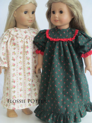 Flossie Potter 18 Inch Historical Old Fashioned Nightgown 18" Doll Clothes Pattern Pixie Faire