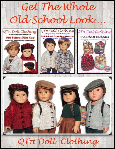 QTπ Doll Clothing 18 Inch Modern Old School Backpack 18" Doll Accessories Pixie Faire