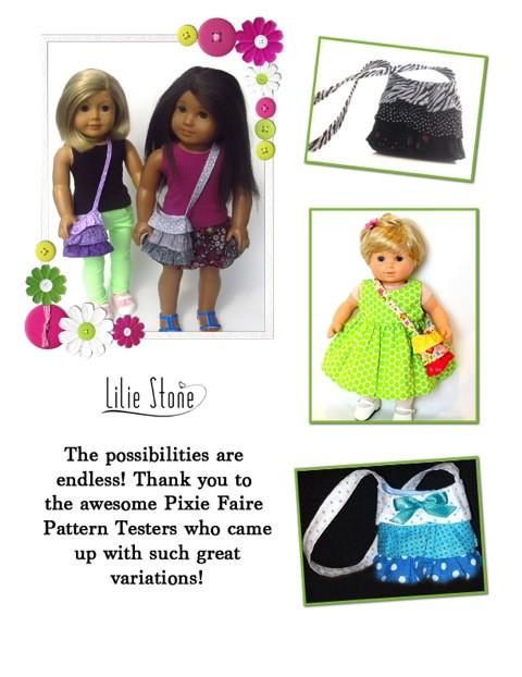 Lilie Stone 18 Inch Modern Ombre Ruffles Purse 18" Doll Accessories Pixie Faire