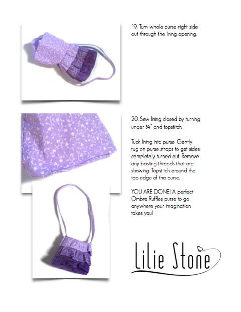 Lilie Stone 18 Inch Modern Ombre Ruffles Purse 18" Doll Accessories Pixie Faire