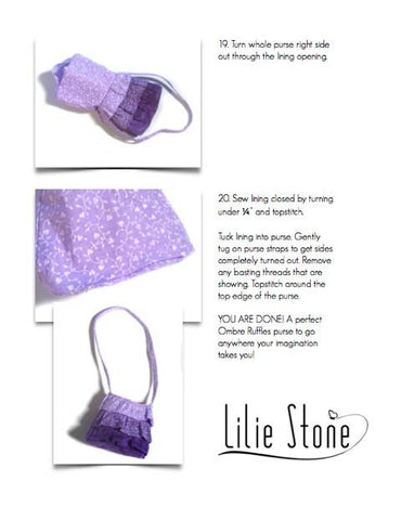Lilie Stone 18 Inch Modern Ombre Ruffles Purse 18" Doll Accessories Pixie Faire