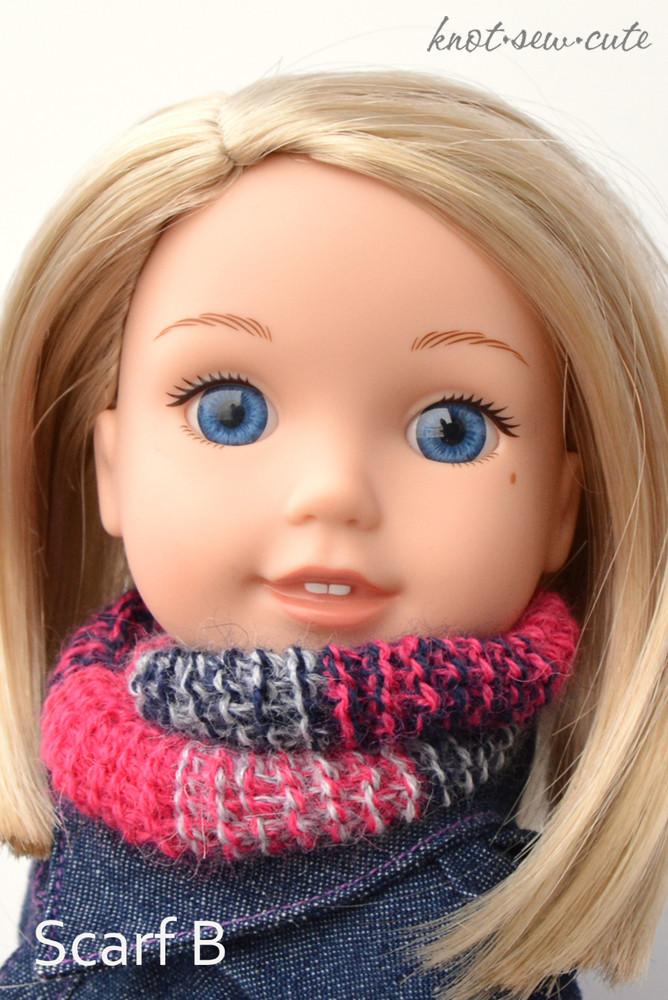 Knot-Sew-Cute WellieWishers Ombré Infinity Scarf Tunisian 14.5" Doll  Clothes Crochet Pattern Pixie Faire