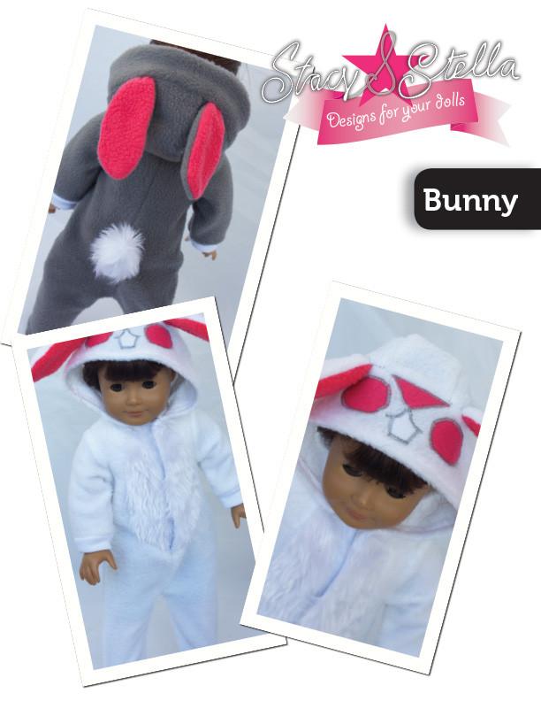 Stacy and Stella 18 Inch Modern Animal Onesie 18" Doll Clothes Pattern Pixie Faire