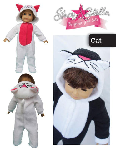 Stacy and Stella 18 Inch Modern Animal Onesie 18" Doll Clothes Pattern Pixie Faire