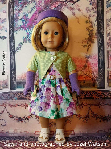 Flossie Potter 18 Inch Historical Ladies' Club Jacket 18" Doll Clothes Pattern Pixie Faire