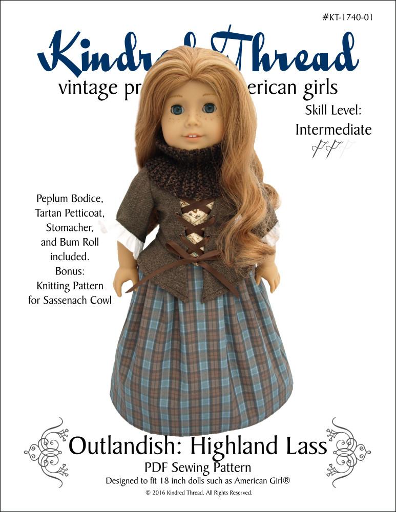 Kindred Thread 18 Inch Historical Outlandish: Highland Lass 18" Doll Clothes Pixie Faire