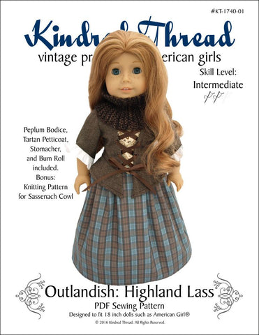 Kindred Thread 18 Inch Historical Outlandish: Highland Lass 18" Doll Clothes Pixie Faire