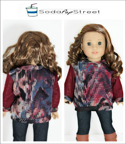 Soda Pop Street 18 Inch Modern Oversized Sweater 18" Doll Clothes Pattern Pixie Faire