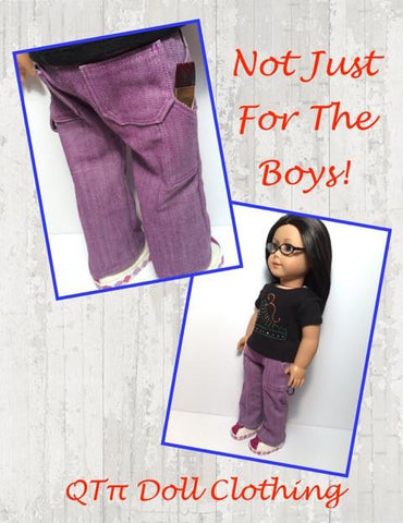 QTπ Doll Clothing 18 Inch Boy Doll Painter Pants 18" Doll Clothes Pixie Faire