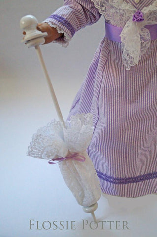 Flossie Potter 18 Inch Historical Simply Lace Parasol 18" Doll Accessories Pixie Faire