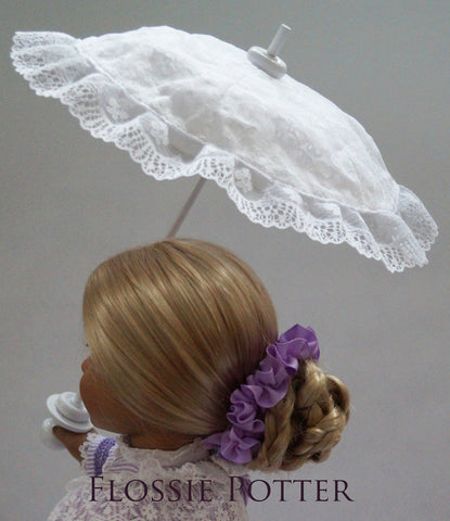 Flossie Potter 18 Inch Historical Simply Lace Parasol 18" Doll Accessories Pixie Faire