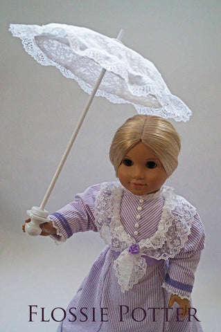 Flossie Potter 18 Inch Historical Simply Lace Parasol 18" Doll Accessories Pixie Faire