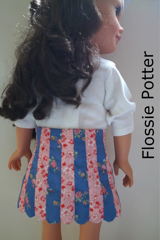 Flossie Potter 18 Inch Modern Patchwork Petals Wrap Skirt 18" Doll Clothes Pixie Faire