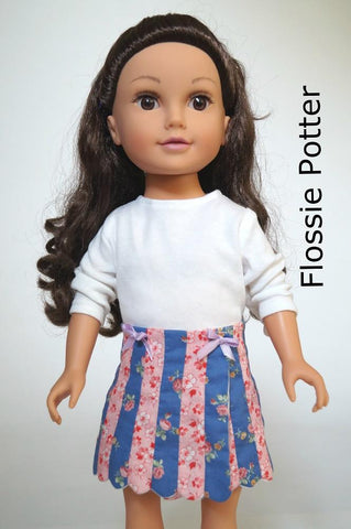 Flossie Potter 18 Inch Modern Patchwork Petals Wrap Skirt 18" Doll Clothes Pixie Faire