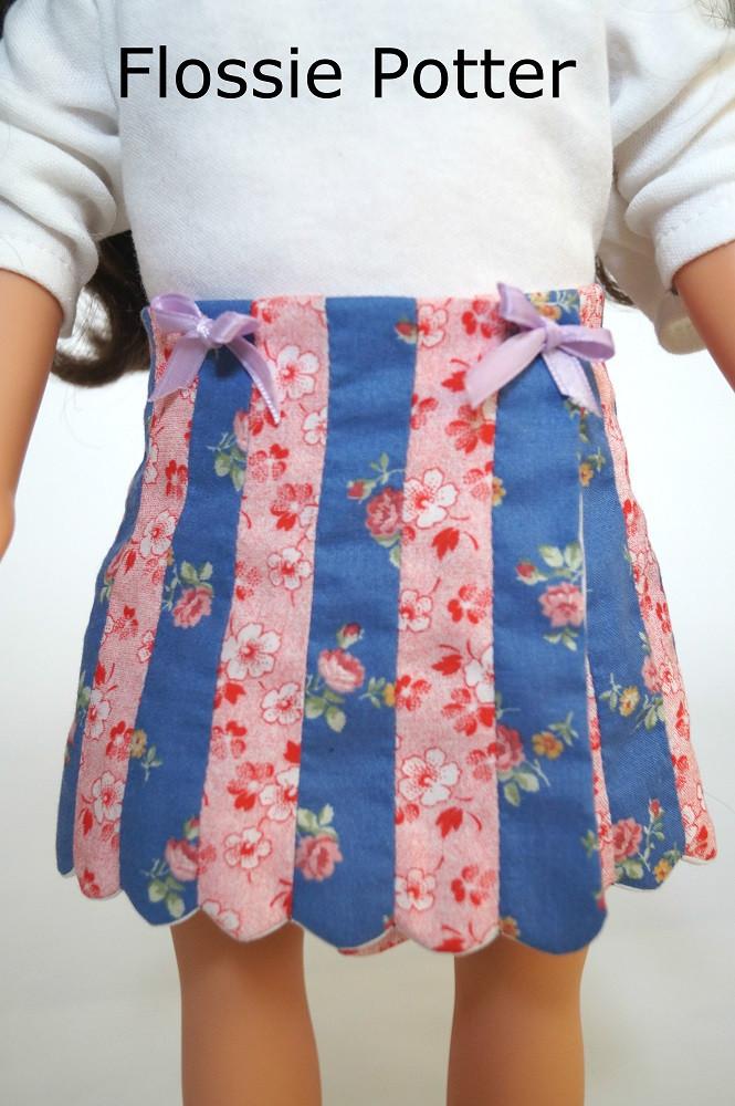 Flossie Potter 18 Inch Modern Patchwork Petals Wrap Skirt 18" Doll Clothes Pixie Faire