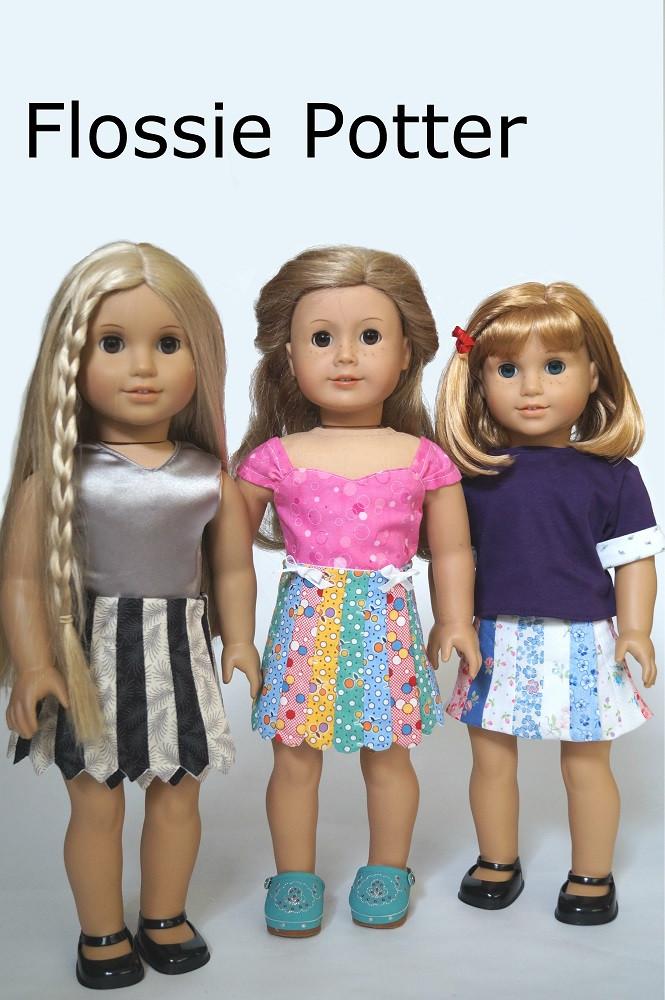 Flossie Potter 18 Inch Modern Patchwork Petals Wrap Skirt 18" Doll Clothes Pixie Faire