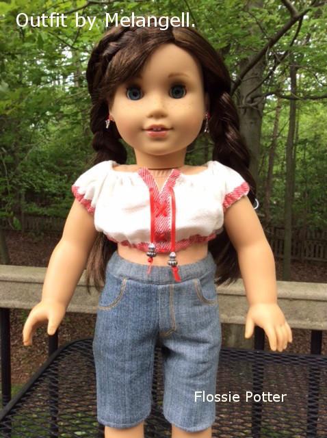 Flossie Potter 18 Inch Modern Peasant Crop Top 18" Doll Clothes Pixie Faire
