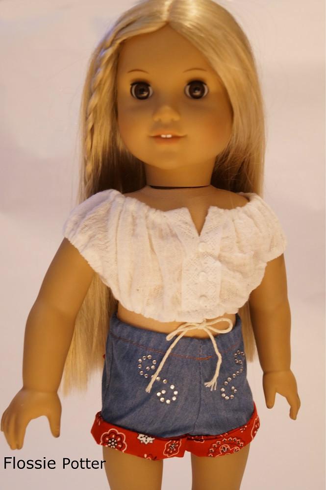 Flossie Potter 18 Inch Modern Peasant Crop Top 18" Doll Clothes Pixie Faire
