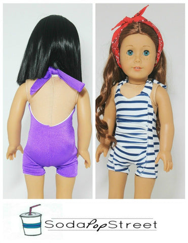 Soda Pop Street 18 Inch Modern Penelope Swimsuit and Wrapped Cover Up 18" Doll Clothes Pixie Faire