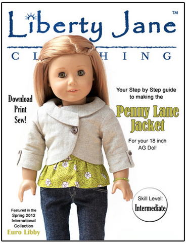 Liberty Jane 18 Inch Modern Penny Lane Jacket 18" Doll Clothes Pattern Pixie Faire