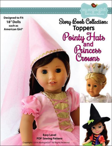 My Angie Girl 18 Inch Modern Story Book Collection: Pointy Hat and Princess Crowns 18" Doll Accessories Pixie Faire