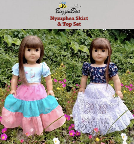BuzzinBea 18 Inch Modern Nymphea Skirt & Top Set 18" Doll Clothes Pattern Pixie Faire