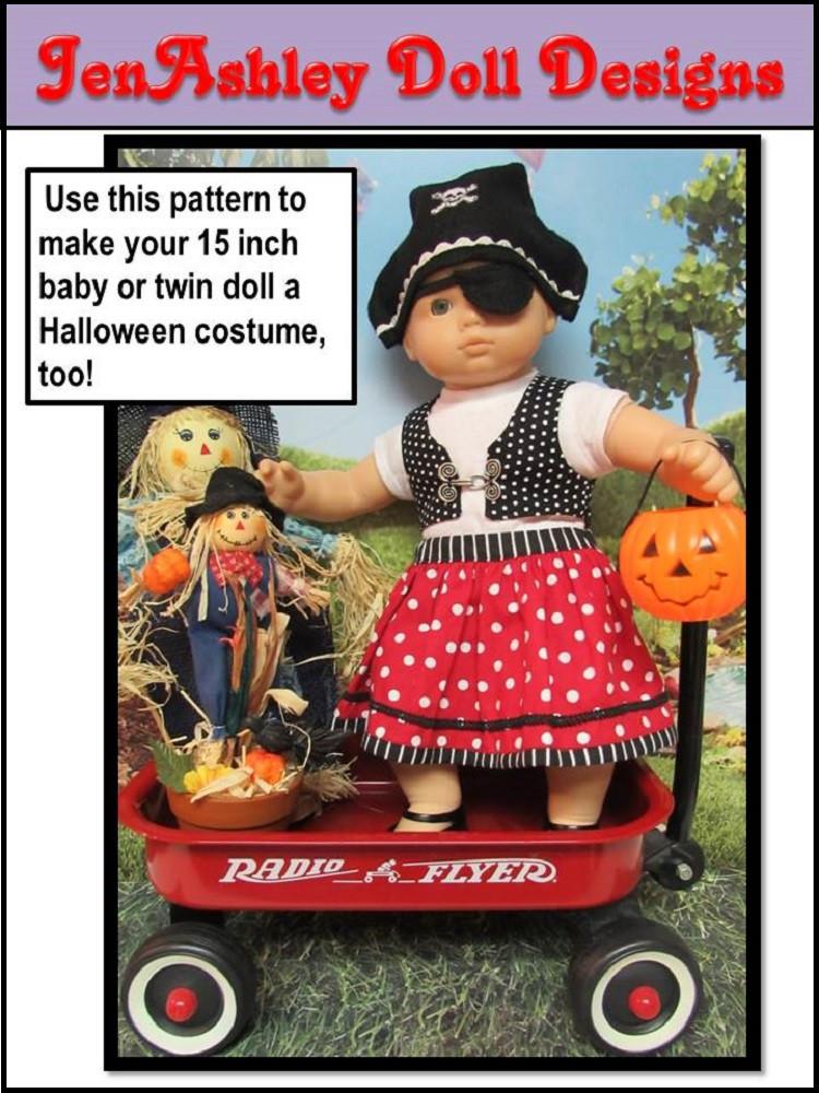 Jen Ashley Doll Designs 18 Inch Modern Pirate  Costume 18" Doll Clothes Pixie Faire