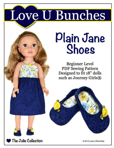 Love U Bunches Journey Girl Plain Jane Shoes for Journey Girls Dolls Pixie Faire