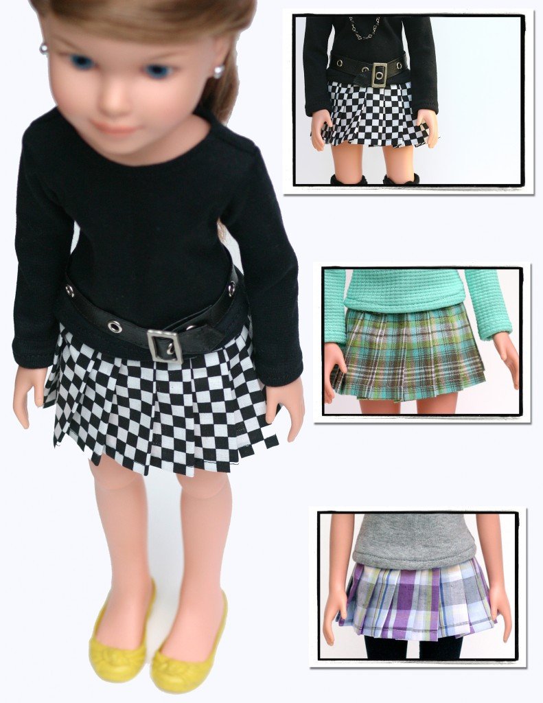 Liberty Jane BFC Ink Pleated Skirt Pattern for BFC, Ink Dolls Pixie Faire