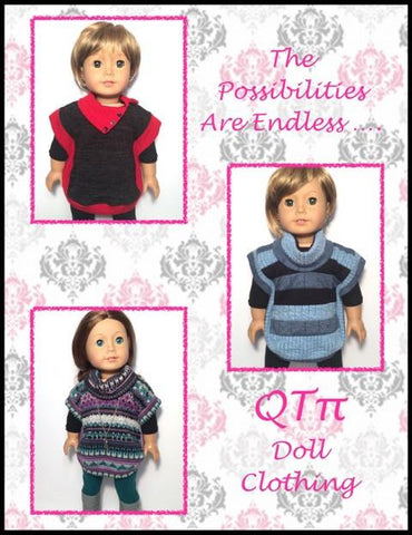 QTπ Doll Clothing 18 Inch Modern Poncho 18" Doll Clothes Pixie Faire