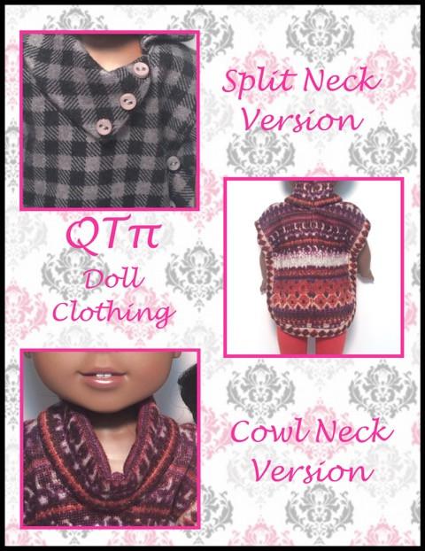 QTπ Doll Clothing WellieWishers Poncho 14.5" Doll Clothes Pattern Pixie Faire